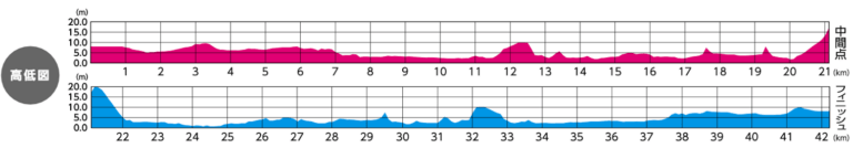 ELEVATION PROFILE - 大阪国際女子マラソン 通過予想時刻